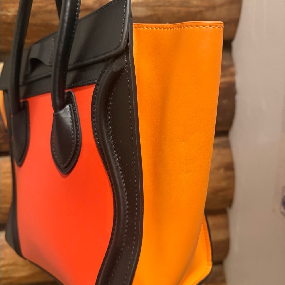 NWOT Gorgeous Celine Orange & Red Purse - Picture 6 of 9